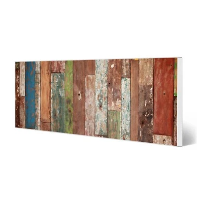 banjado Magnettafel 75x30cm Memoboard magnetisch Metall Pinnwand Buntes Holz - Bild 1 von 4