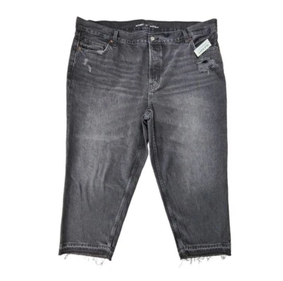 Old Navy Women's Size 20 Capri Jeans Gray Distressed High Rise Button Fly 42 x25 - Image 1 of 4