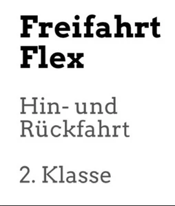DB Deutsche Bahn – Gutschein Freifahrt Flex 2. Klasse (Hin- und Rückfahrt) - Bild 1 von 1