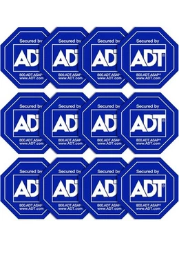 Paquete de 12 pegatinas de seguridad ADT, señales de seguridad ADT calcomanías impermeables para el hogar Windo Foto 1 de 4