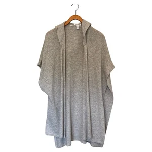 Nordstrom Gray Wool Cashmere Blend Hooded Sweater Wrap Shall Women's Size OS - Picture 1 of 7