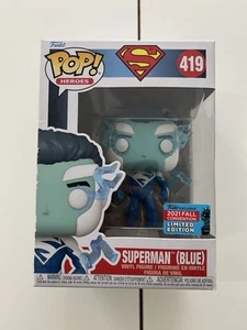 Funko Pop! DC Super Heroes #419 Superman (Blue) 2021 Fall Convention - Picture 1 of 5