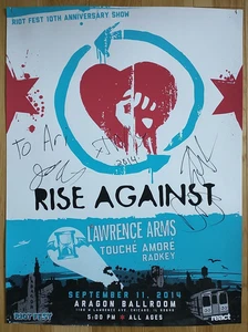 Signed Riot Fest 2014 10th Anniversary Poster Lawrence Arms, Touche Amore 18x24 - Picture 1 of 5