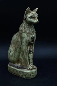 Rare Ancient Egyptian Antiquities Egyptian Goddess Bastet Egyptian Cat Figure BC - Picture 1 of 6
