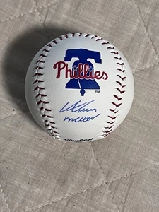 Aidan Miller Signed Autographed Philadelphia Phillies Logo Baseball Beckett COA - Picture 1 of 6