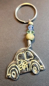 Let It Be Beetle Car Natural Life Keychain Hanging Beads Keyring - Picture 1 of 5