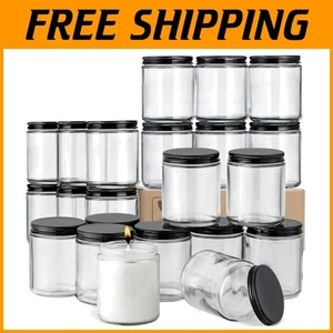 24 Pack 8oz Glass Jars with Metal Lids - Picture 1 of 10