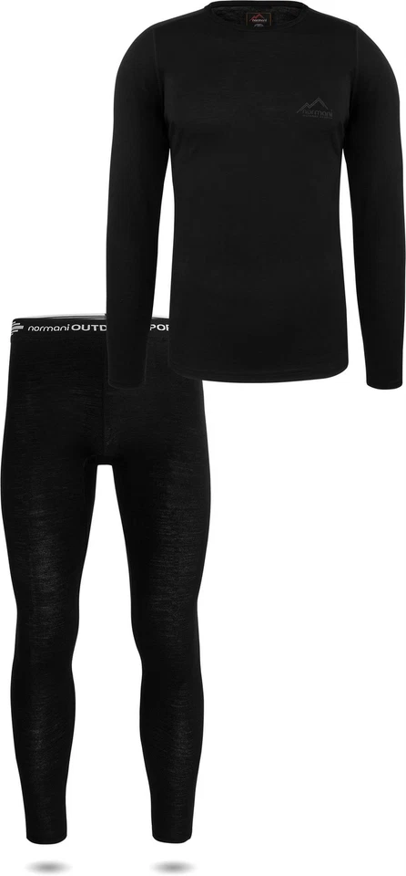 Herren Merino Thermounterwäsche-Set Funktions Ski-Unterwäsche 100% Merinowolle - Bild 1 von 1