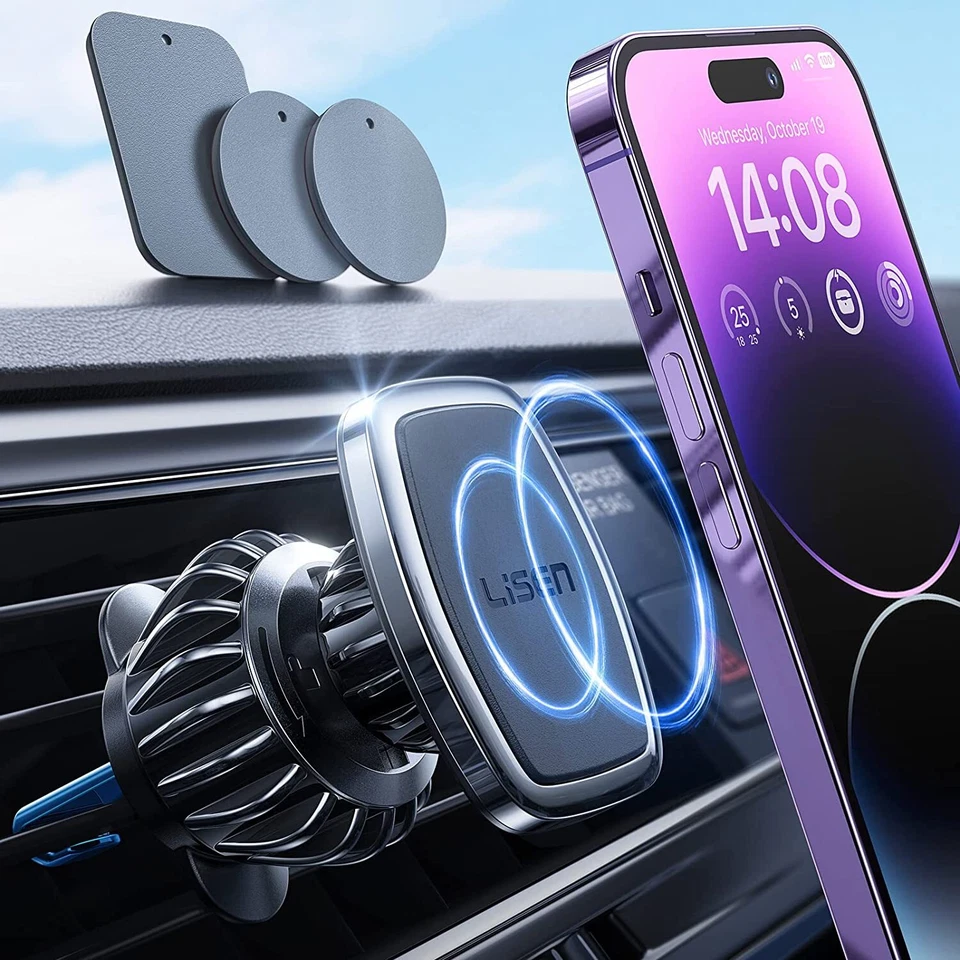 Universal Car Phone Holder Magnetic Air Vent iPhone 17 16 14 to 7/6  Max Samsung - image 1 of 4