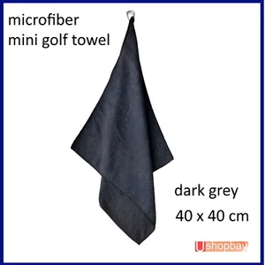 Golf Tour Mini Towel 40x40 cm Golf Bag Buggy Trouser Cart with Keychain Hook - Picture 1 of 5