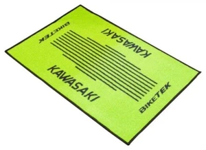 KAWASAKI BIKE TEK MOTORCYCLE MOTORBIKE ENTRANCE DOOR MAT RUG GREEN BLACK 90X60CM - Picture 1 of 1