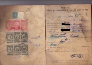 Lote 7 Páginas Sellos Tarifa Transporte 50 20 3 Liras Trieste Regno de Italia - Imagen 1 de 1