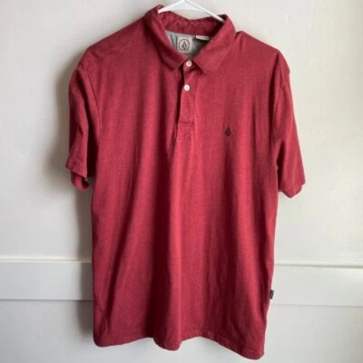 Volcom Red Men's Badger Short Sleeve Polo Shirt Size Large - Image 1 of 4