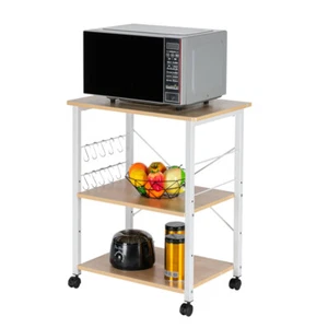 Baker's Rack 3-Tier Kitchen Utility Microwave Oven Stand Storage Cart Shelf NEW - Picture 1 of 14