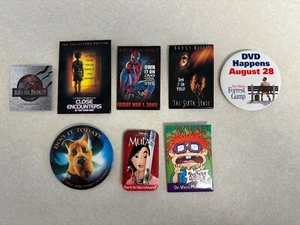 Vintage Movie Promo Buttons Pinback Lot 8 Dinsey Spider-man Scooby-Doo Rugrats - Picture 1 of 2