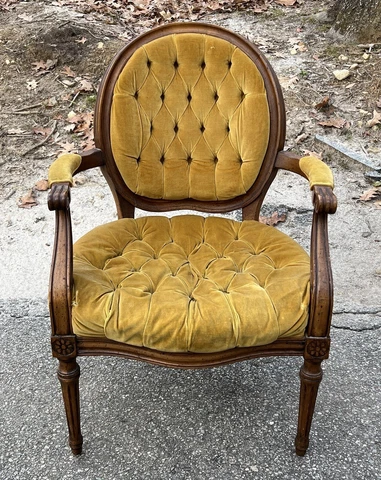Vintage c1948 JAMESTOWN LOUNGE CO. NY Yellow Velvet French Style Chair Cover