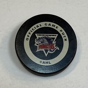 Lowell Mass Lock Monsters Hockey Puck Vintage AHL Official Game Pepsi Devils