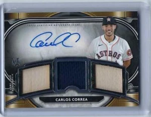 CARLOS CORREA 2021 TOPPS MUSEUM COLLECTION TRIPLE JERSEY BAT AUTO #D 120/125 - Picture 1 of 1