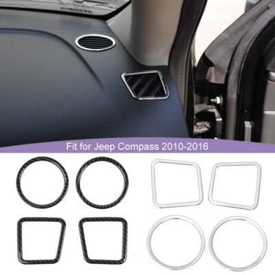 Juego de 4 molduras de cubierta de ventilación de aire de pilar de tablero para Jeep Patriot Compass 2011-2017 Foto 1 de 4