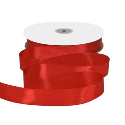 Red Satin Ribbon 7/8 inch X 100 Yards Fabric Ribbons for Gift Wrapping Bows B... - Image 1 of 4