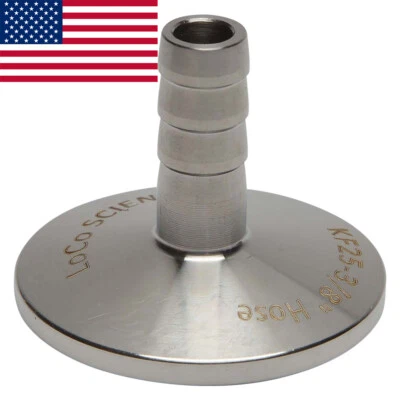 KF-25 NW-25 3/8" Hose Barb Adapter Vacuum Fitting SS304 LoCo SCIENCE