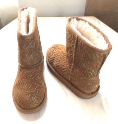 Botas Uggs Niñas Niños Clásicas II Gráficas Castaño Punto Arco Iris 1112383k Talla 13 Foto 1 de 4