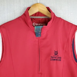 Rare SUNICE x ST ANDREWS Size Medium Mens Red 1/2 Zip Waterproof X20 Golf Vest - Picture 1 of 12