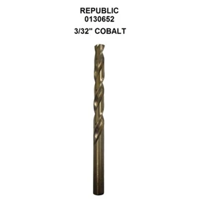 Republic USA 3/32 Cobalt Twist Drill, Jobber, 0130652, .0938 HSCO - Picture 1 of 1