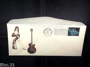 ENVELOPPE TIMBREE 1er jour GUITARE BASS GIBSON Les Paul - Bild 1 von 2