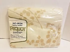 Vintage Pequot No Iron Luxury Muslin Sheet KING Size Flat New in Package USA - Picture 1 of 7