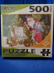 LANG 500 Piece Puzzle "Magic of Christmas" Linen Embossed ~ Guide Included ~ NEW