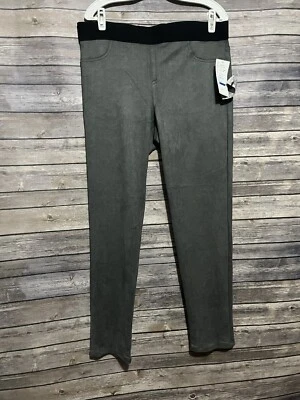 Pantalones ajustados de gamuza sintética grises elásticos de cintura alta KAREN KANE para mujer talla XL Foto 1 de 4