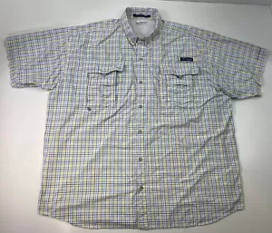 Columbia PFG Super Bahama Omni Shade Checked Button Shirt Mens 2XL - Picture 1 of 5