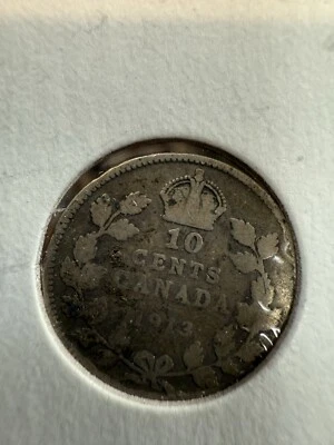 1913 10 cent Canada Coin Silver - King George - Image 1 of 2