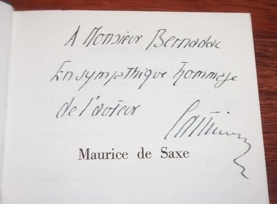 Duc de Castries MAURICE DE SAXE 1696-1750 Fayard 1963 ENVOI dédicacé - Photo 1/3