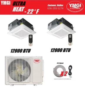 YMGI 24000 Btu 2 Zone Ulta Heat Ductless Mini Split system at 21 SEER 220V Mar - Picture 1 of 10