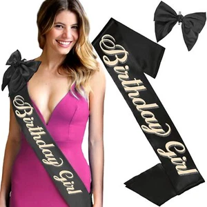 Birthday Sash for Women - Set of 2 Flourish Birthday Girl Premium Quality Sat... - Picture 1 of 8