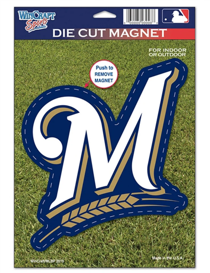 MILWAUKEE BREWERS OFFICIAL "M" LOGO SMALL & LARGE DIE CUT MAGNETS WINCRAFT 👀 - Image 1 of 2