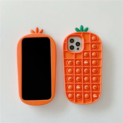 Carrot Design Fidget Push Pop Bubble Phone Case For IPhones 6-12pro - Image 1 of 4