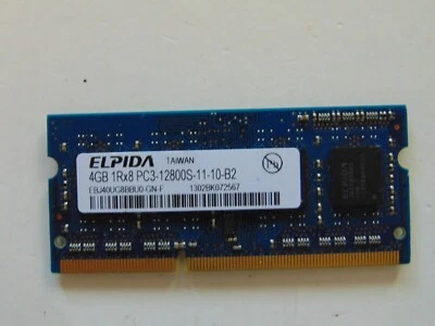ELPIDA 4GB 1RX8 PC3-12800S-11-10-B2 Laptop Memory EBJ40UG8EFU0-GN-F -Works Great - Image 1 of 4