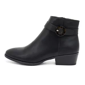 Botas al tobillo para mujer Mia Amore Tasya negras de cuero sintético con hebilla decorativa - Imagen 1 de 7