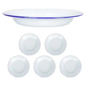 6 Pcs Salatteller Aus Emaille Emailleplatte Unzerbrechliches Geschirr - Bild 1 von 17