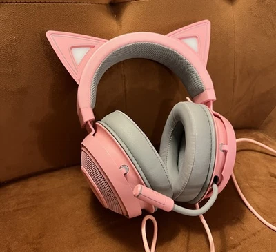 Razer Kraken Pink Kitty Edition USB Gaming Headset - Quartz With Box - Image 1 of 4