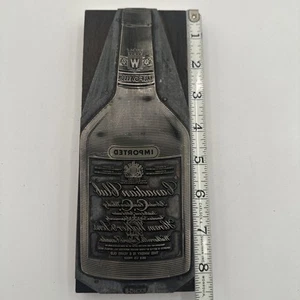 LARGE 8.5” Canadian Club Whiskey Liquor Bottle 1/2 Gal Letterpress Print Block - Picture 1 of 7