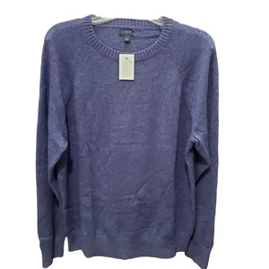 J. Crew Sweater Men Size Large Blue Lamb's Wool Blend Pullover Long Sleeve NWT - Picture 1 of 6