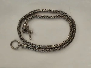 pesado collar cadena eslabón bizantino eslabón palanca broche 51g 18,25" - Imagen 1 de 8