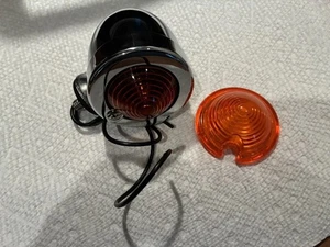 1 Custom bullet Amber chrome light/w Extra Interchangeable  Amber Lens - Picture 1 of 3
