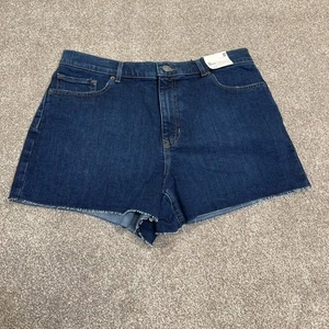 summer authentic relaxed Express midi cut off Denim High Rise booty shorts sz 12 - Picture 1 of 15