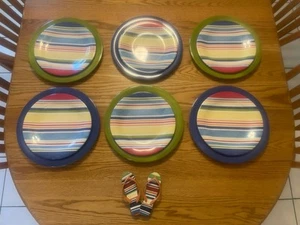 Longaberger Melamine Plates X12 Plus Ceramic Flip Flops - Picture 1 of 13