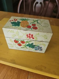 Caja de recetas de metal vintage J. CHEIN de EE. UU. vintage años 50 años 60 años 70 mediados de siglo - Imagen 1 de 6